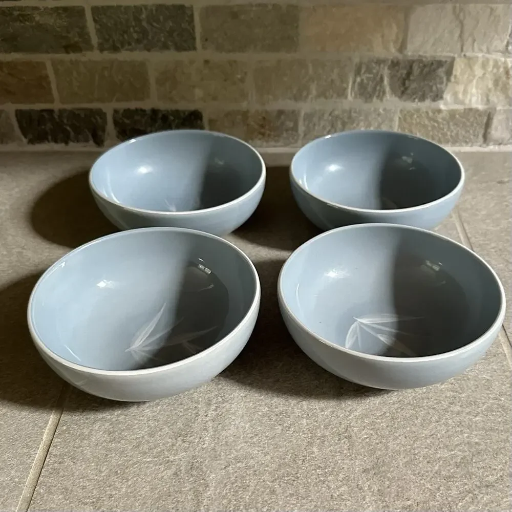 4 Winfield Pottery California Blue Pacific Salad Bowls